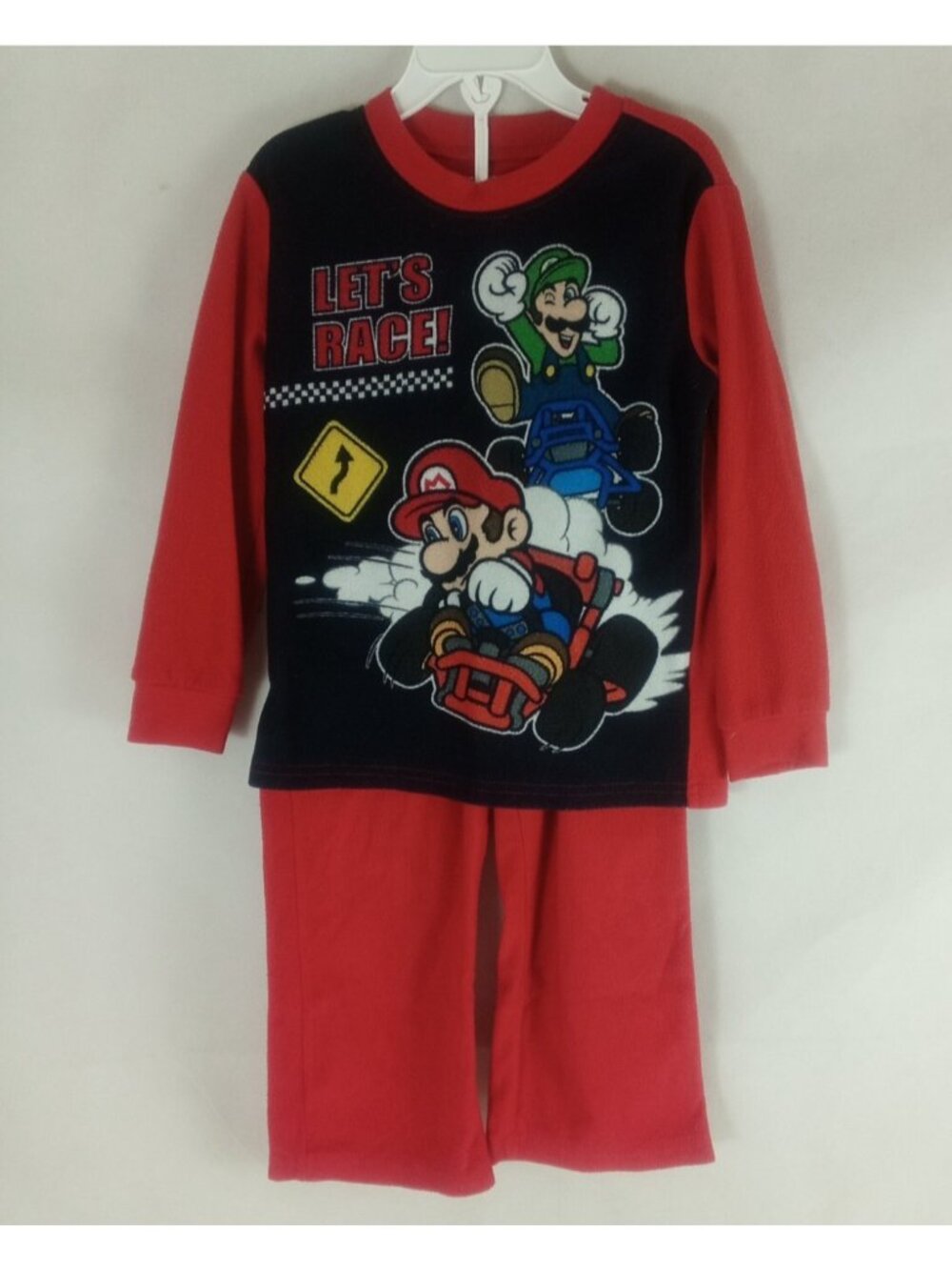 Super Mario and Luigi Let's Race! Boys Pajama 2pc Set Size 4/5